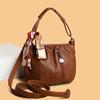Versatile Large Capacity Women's Shoulder Bag Monochromatic Crossbody Bag High-end Fashion PU High Quality New
