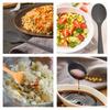 JCD 1pc Soft Silicone Food Grade Long Handled Heat-Resistant Soup Spoon For Stirring Eating Cooking Tableware Accessories