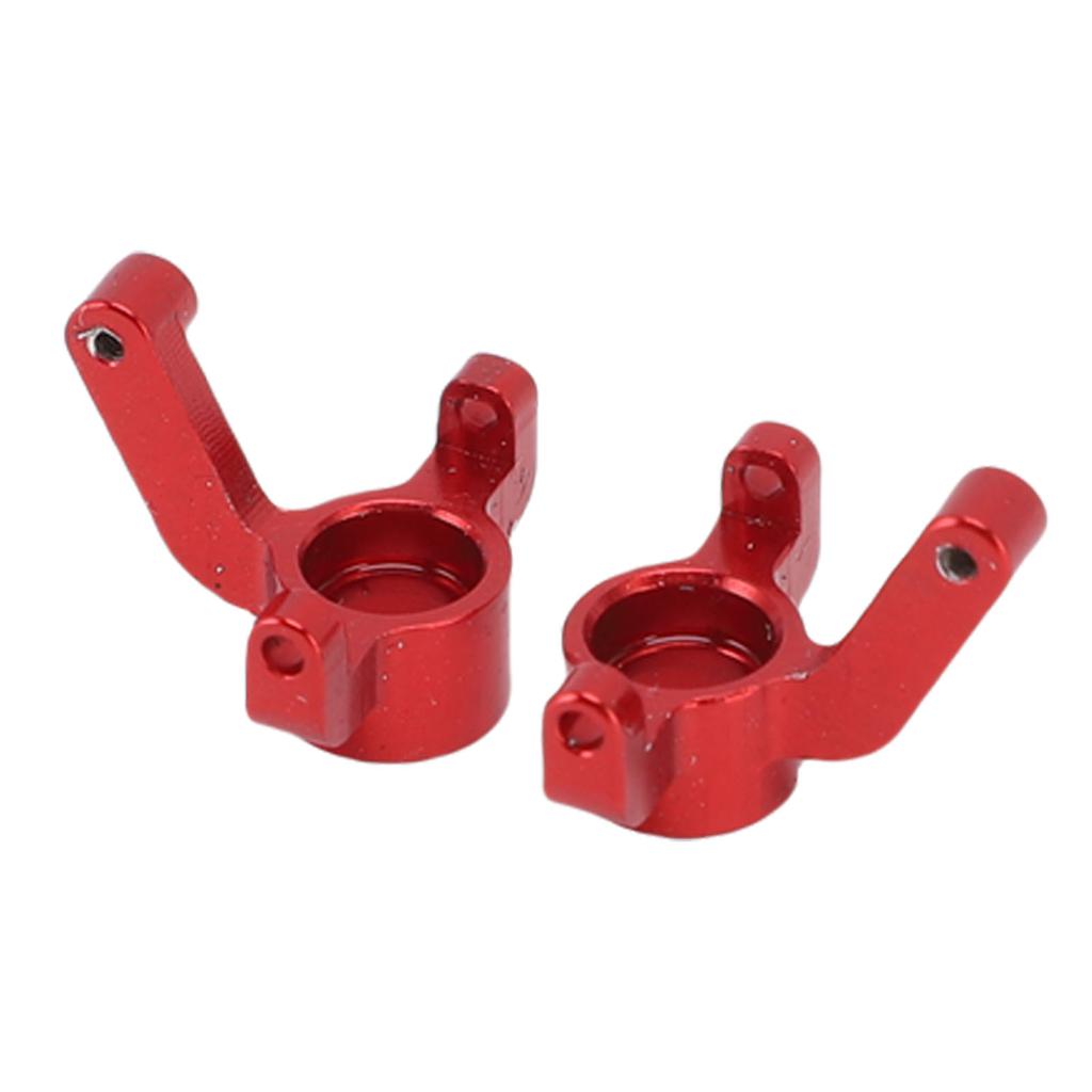 RC Car Front Steering Hub Carrier High Strength Alloy Steering Knuckle Front Steering Cup for 1 24 RC Car Red