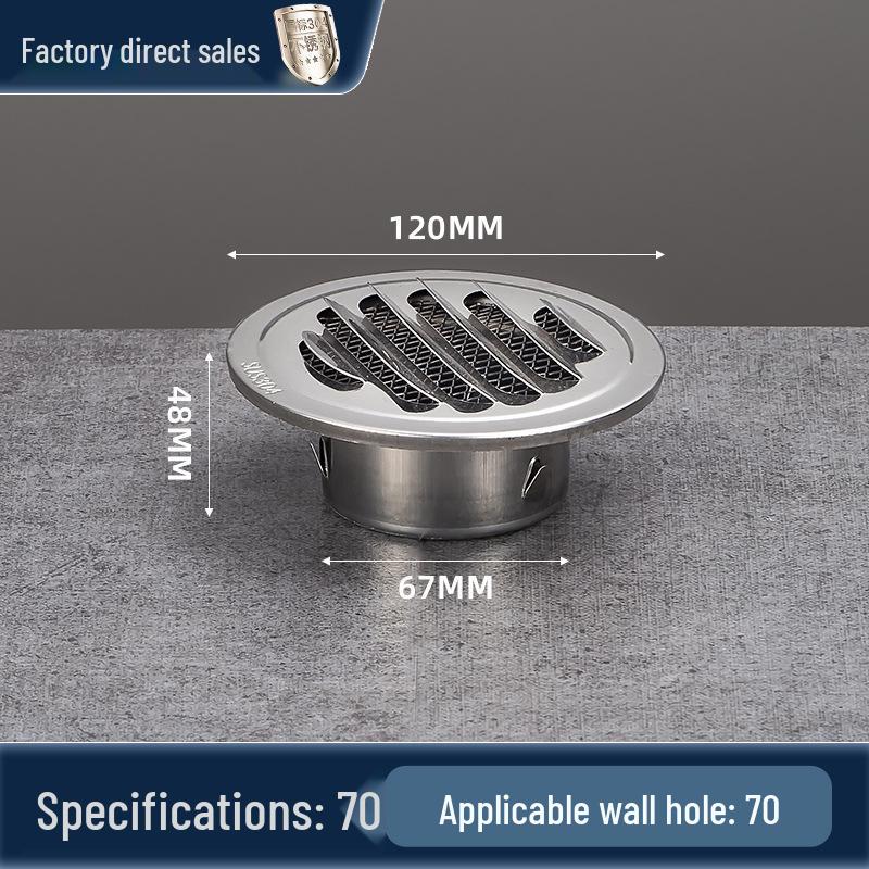 304 Stainless Steel Flat Head Exterior Windproof Vent Cap for Fresh Air Inlet