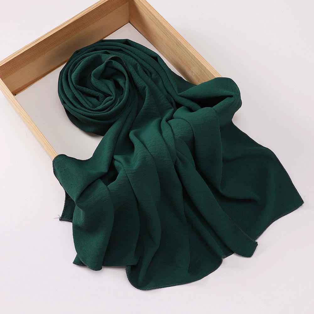Malaysia Muslim Hijab Wrinkle Plain Long Shawl Islamic Headscarf Wraps For Women Female Foulard