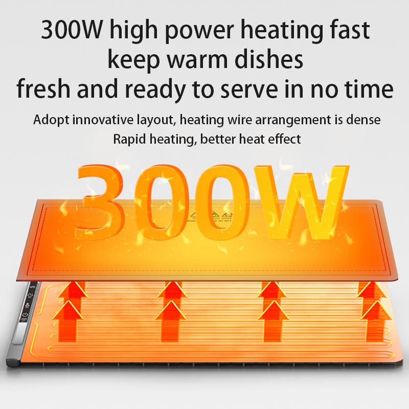 Складной поднос для подогрева пищи Гибкий силиконовый коврик для подогрева пищи Теплая разделочная доска Постоянно теплые блюда Электрический коврик для подогрева пищи