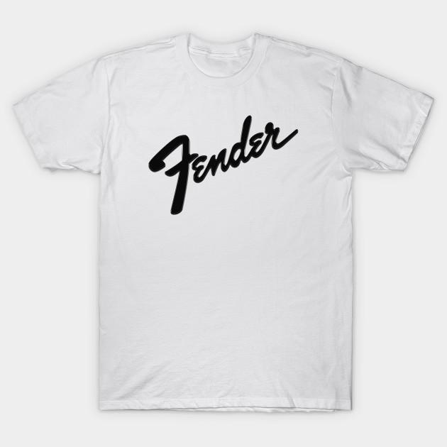 Мужская черная футболка с принтом Fender Бумажная трансферная печать без вырезания Хлопковая футболка