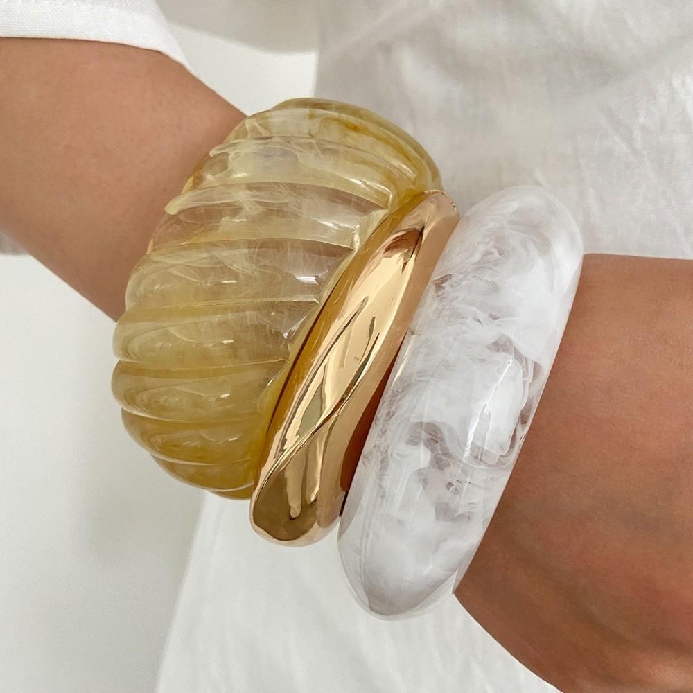 Размазанный Неровный Широкий Браслет Богемный Ретро Ручное Кольцо Акриловый Браслет Ювелирные Аксессуары