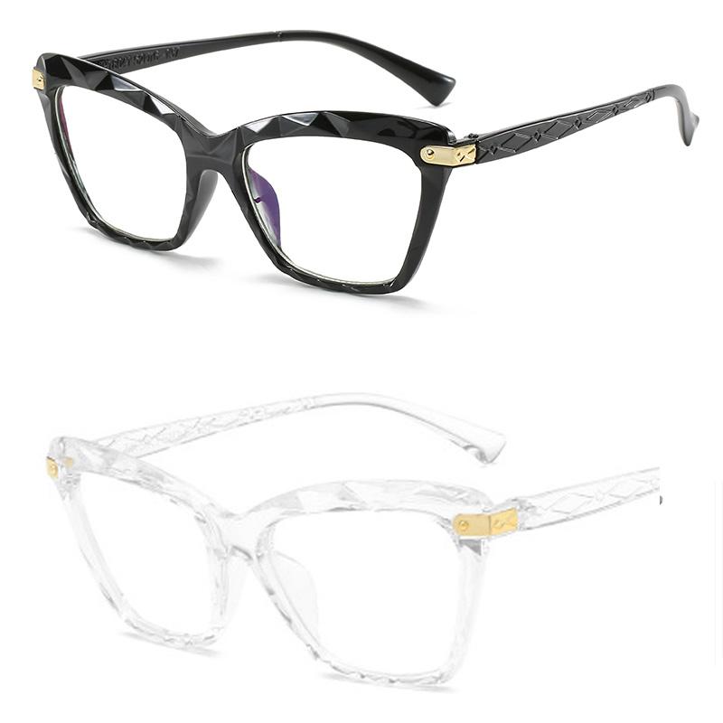 2PCS Anti Blue Light Glasses Exquisite Cat Eye Eyewear Women Men High Quality Eyeglas Blue Light Blocking Man Lady Eyeglasses