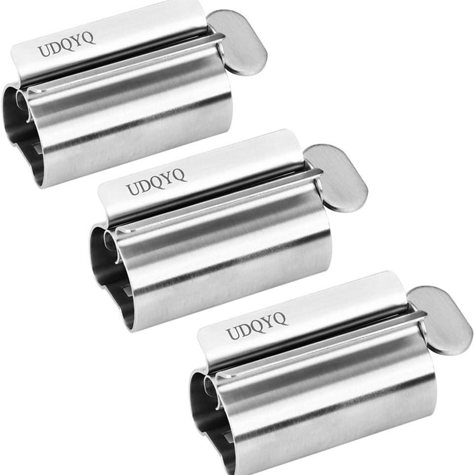 304 Stainless Steel Toothpaste & Cream Squeezer - Easy Use Manual Dispenser for Toothpaste, Facial Cleanser, and Hand Cream.