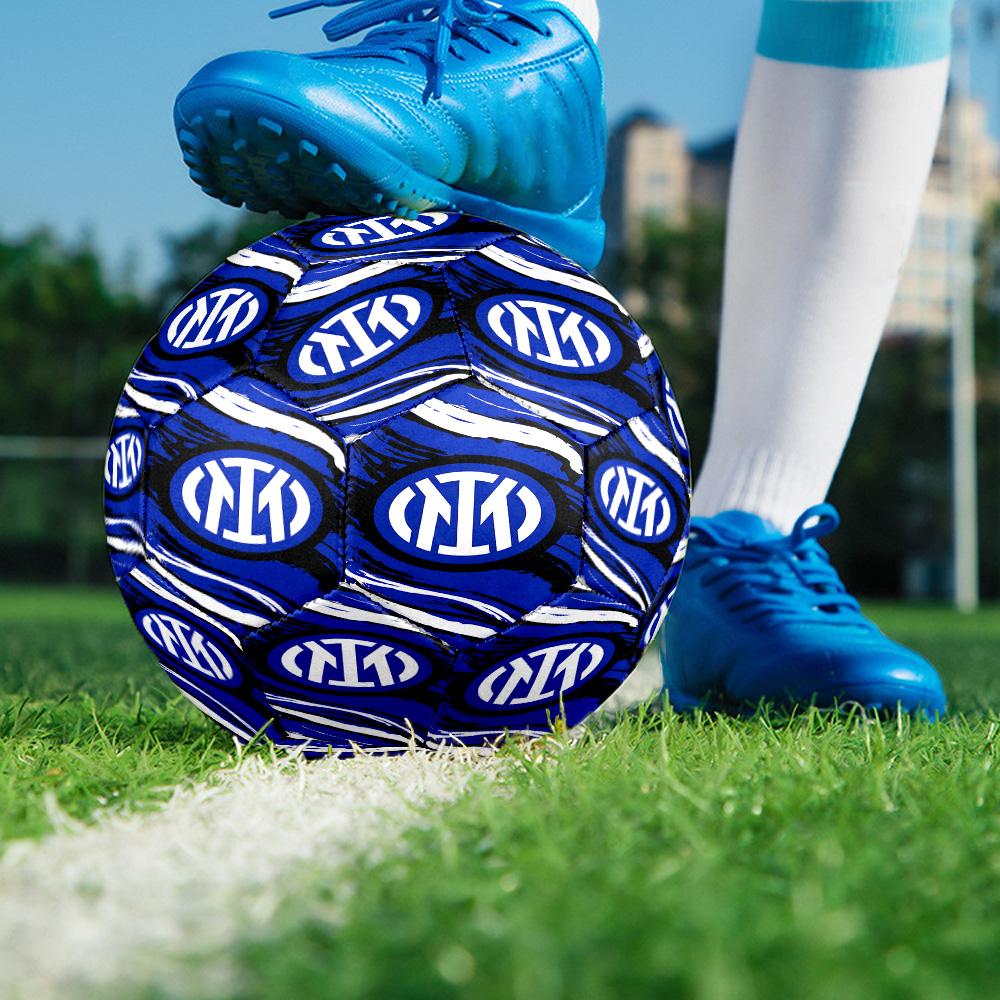 Inter FC Crest Printed Size 5 Soccer Balls, High-Quality, Anti-Slip, Protective Football, A Unique Gift , Birthdays, Christmas Gifts
