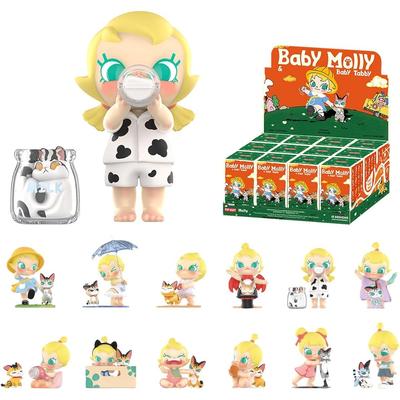 POP MART Серия Baby Molly & Baby Tabby, 3 Фигурки в Слепых Коробках, ПВХ Игрушка, Коллекционные
