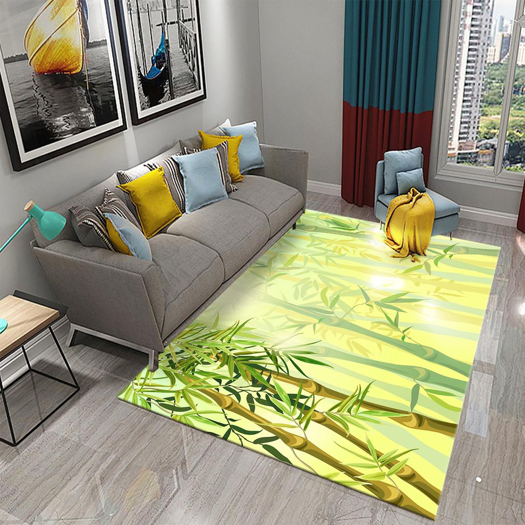 3D Ковер с бамбуковым лесом Зеленый Бамбуковый Коврик для Ванной Комнаты Растения Коврики для Туалета Противоскользящий Коврик Спальня Гостиная Напольный Декор Ковры