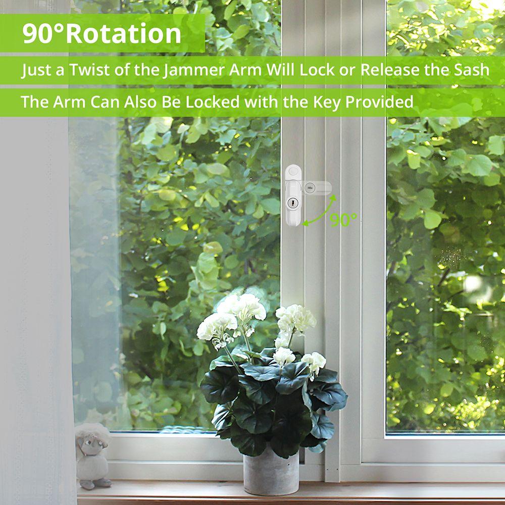 Zinc Alloy Door Sash Jammer Casement Door and Window T-lock Window Restrictor With Key Safety Locks