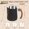 Milk Frothing Pitcher with Scale Ergonomic Handle Stainless Steel Safe and Durable for Barista Espresso Pitcher