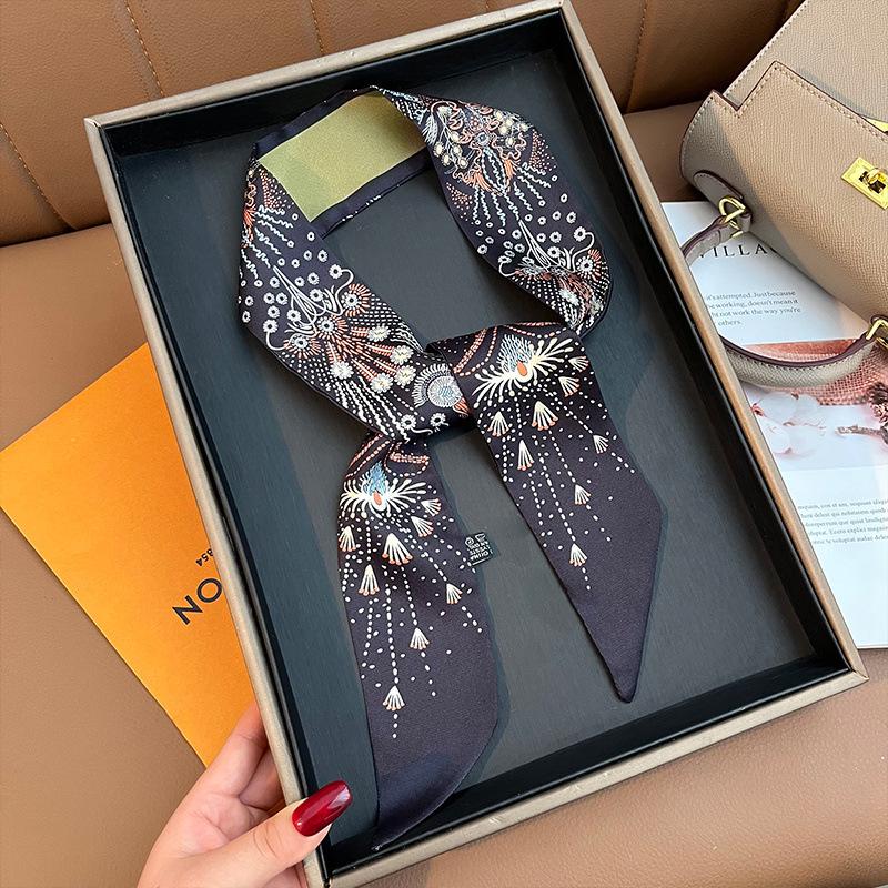 Ретро шелковый шарф для женщин - Универсальный аксессуар для волос и повязка на голову