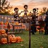 Wind-Powered Halloween Skeleton Metal Drummer Wind Heavy Duty Rock Band Sculpture  Yard