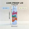 1PC Wonderful World Day Lettering Art 750ml Color Plastic Sports Water Bottle Leakproof Flip Straw Lid Suitable for Sports Office Home Use