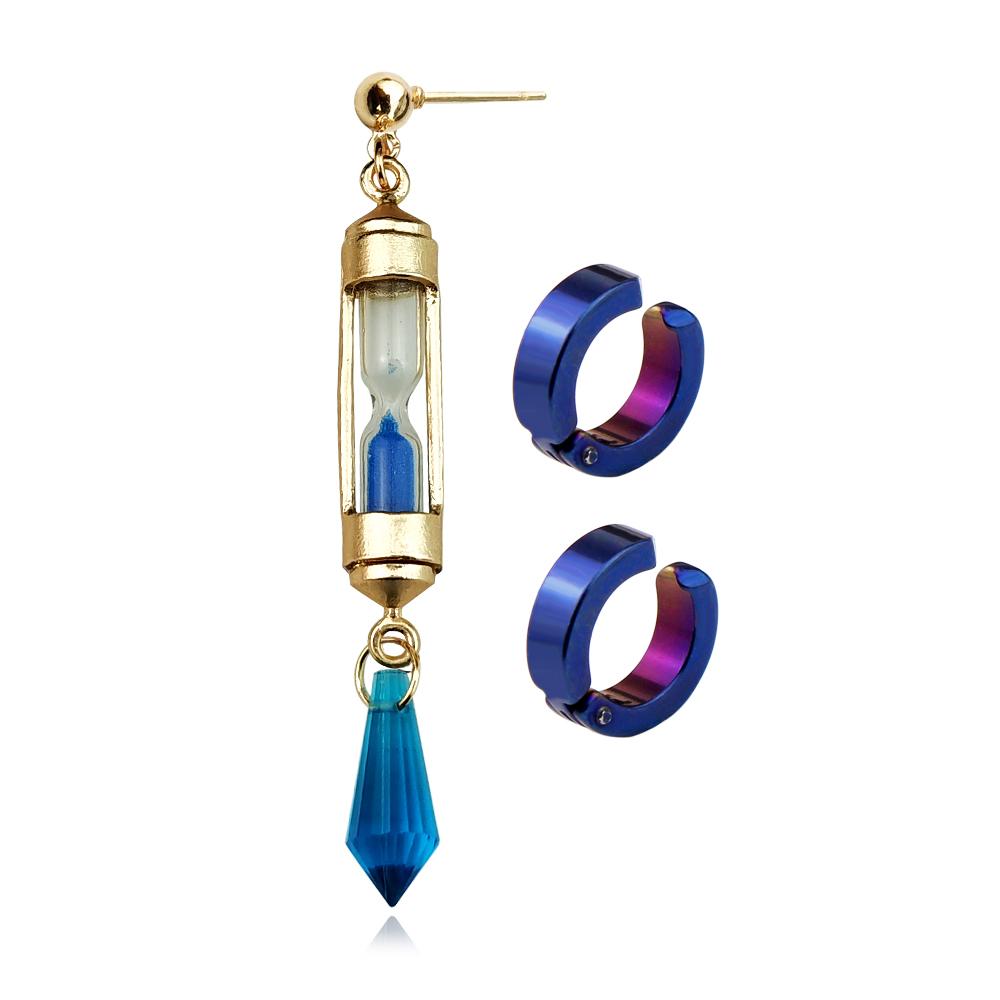 Anime Vanitas Earrings The Case Study of Vanitas No Karte Props Hourglass Earrings Ear Cuff Cosplay Jewelry Ear Studs Gifts