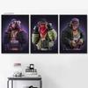 Rich Three Hip Hop Monkeys Canvas Painting Swag Monkeys Posters Cool Animal Wall Art Pictures for Home Boy Gift Room Decor Mural