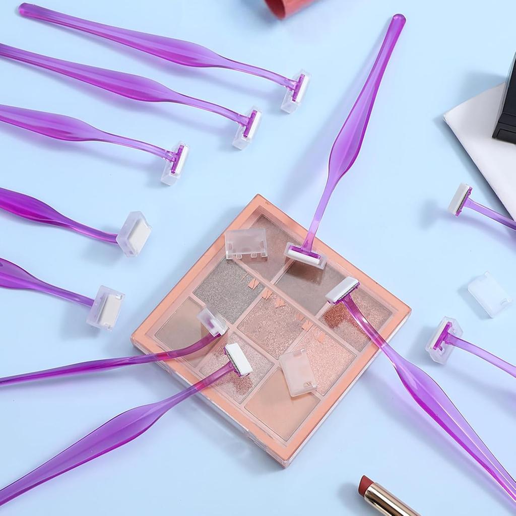 12 шт. бритв для бровей, инструмент для бритья лица Т-образной формы для бровей, бритвы для лица для женщин, набор для стрижки бровей для девушек, безопасный и простой персик