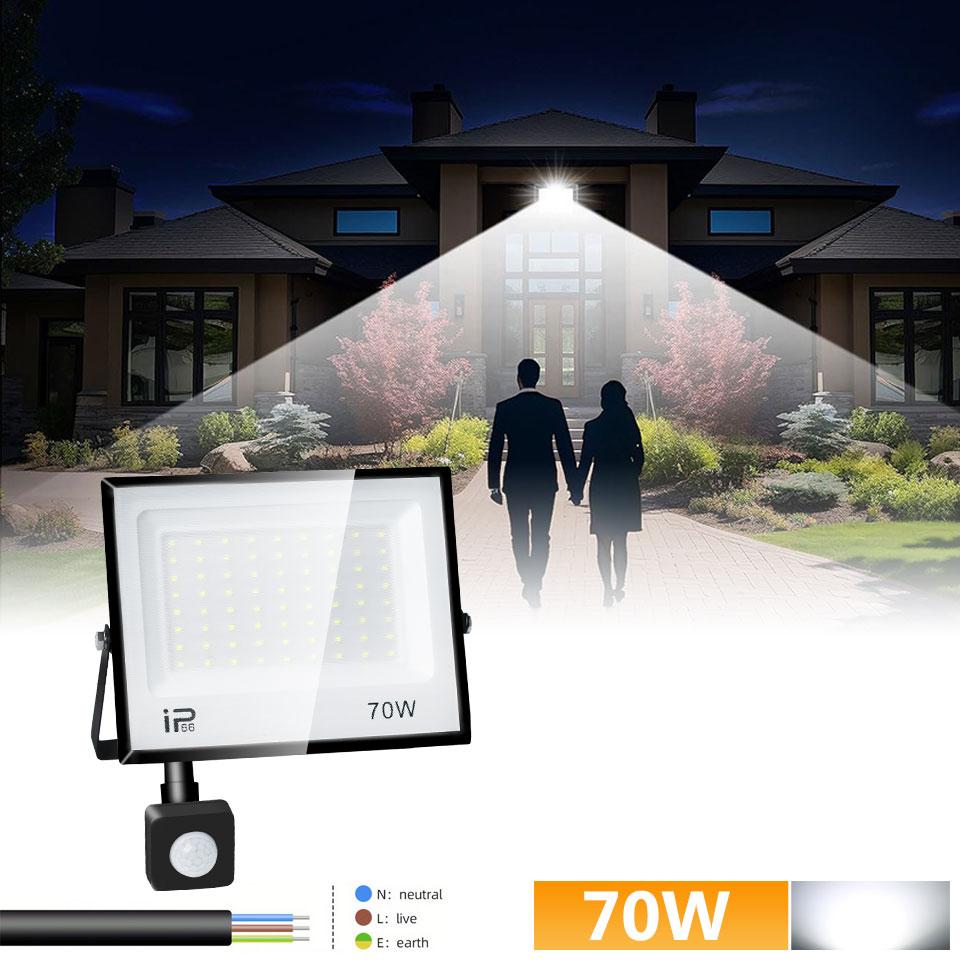 LED PIR Motion Sensor Floodlight Outdoor 20W 30W 50W 100W 150W 200W AC220V110V Waterproof Outdoor Projector Spotlight For Garden