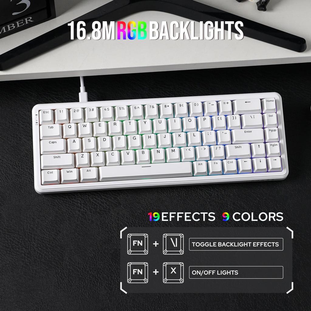 MechLands AJAZZ AK680 MAX Rapid Trigger Wired Gaming Keyboard with Hall Effect Rapid Trigger Magnetic 8K Polling Top and RGB Backlit Mechanical