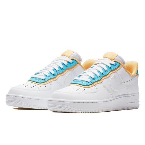(WMNS) Nike Air Force 1 Low SE 'White Light Blue Fury Topaz Gold' Women's AA0287-105