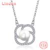 Lindon 925 Sterling Silver Classic Women Necklace Pendant Zircon Fashion Gift