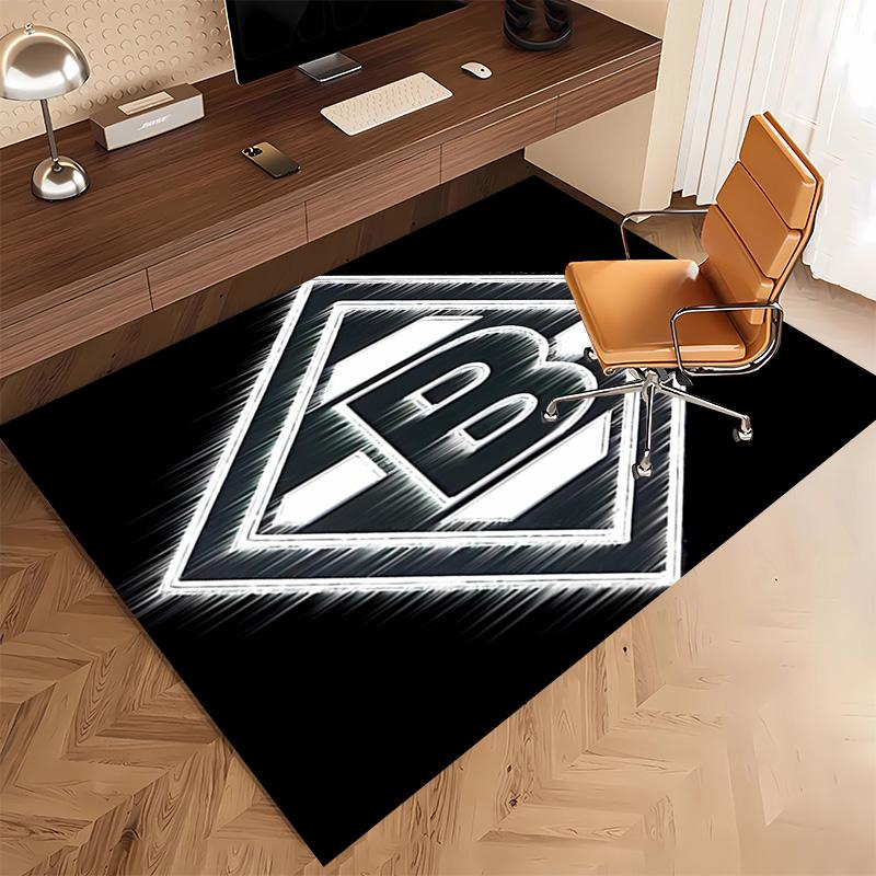 1pc Borussia Monchengladbach logo Print Area Rug - Soft, Washable Non-Slip Indoor Mat, Living Room, Home Office Decorative Rug,Office Decorative