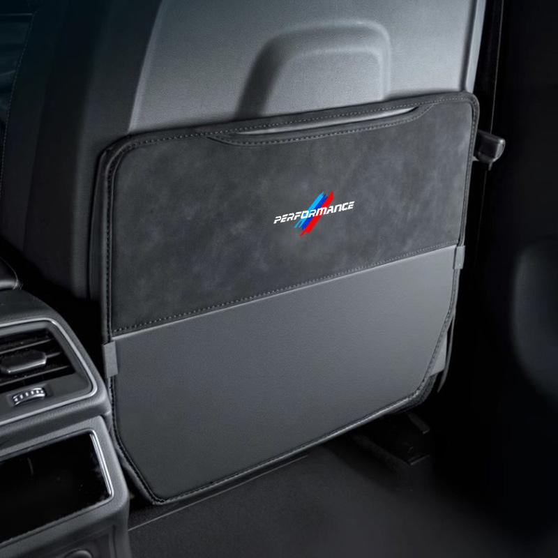 Suede Car Seat Back Protection Mat Prevent Dirty Anti Kick Pad For BMW M F10 F20 E83 E90 E92 E93 X1X5 X6 F30 G03 E43 E53 E63 E84