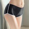 Women Boxers Moisture-wicking Ice Silk Women's Underpants with High Elasticity Slim Fit for Daily Wear Solid Color Mid Waist