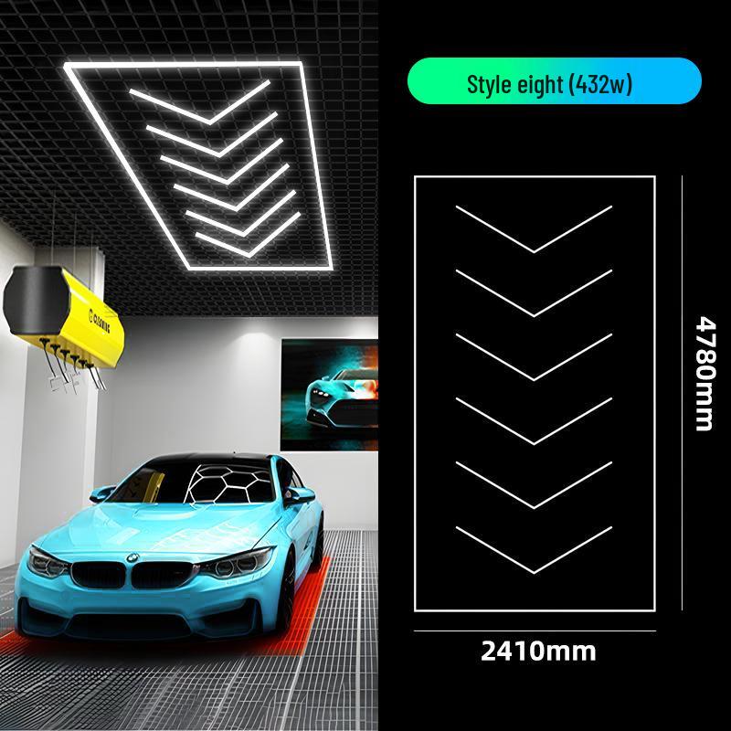 Hexagonal Waterproof LED Honeycomb Lamp for Gyms, Barbershops, and Car Washes.