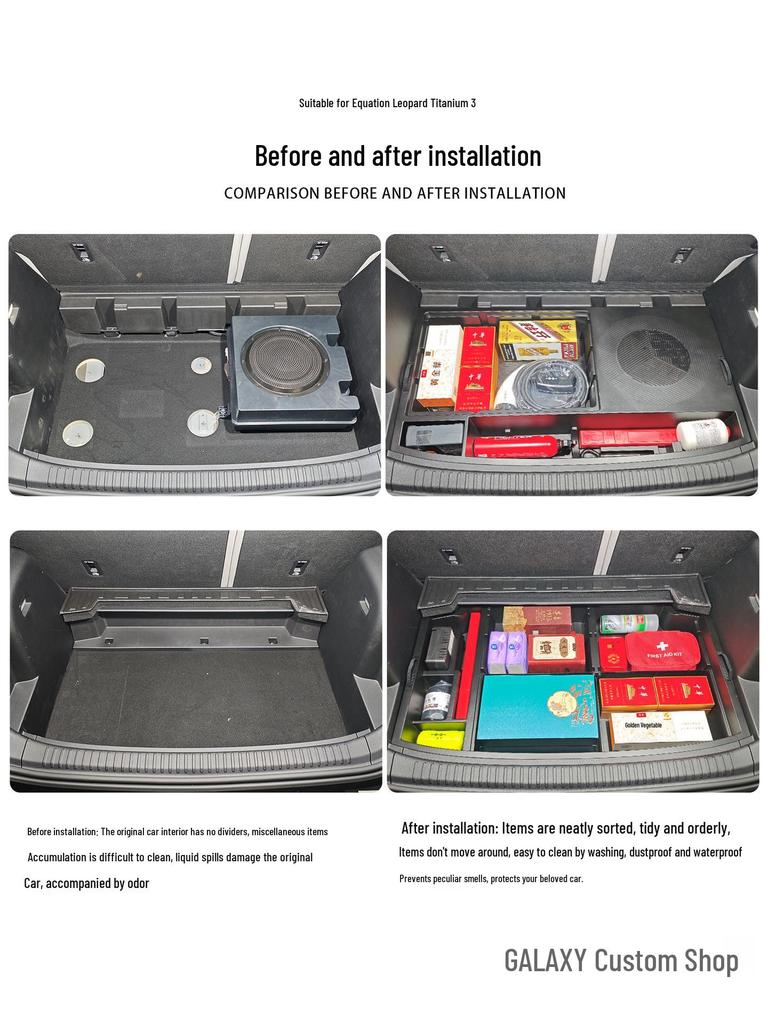 Equation Leopard Titanium 3 Trunk Organizer: Multi-functional, Waterproof Interior Storage Upgrade.