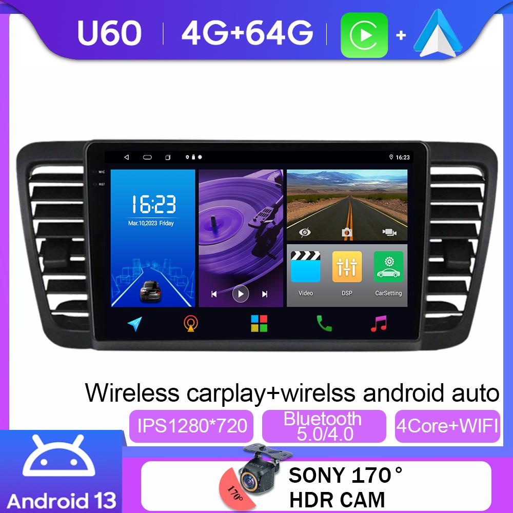 Android 14 For Subaru Outback 3 Legacy 4 2003 - 2009 LHD 2K QLED Android Car Radio Multimedia Video Player GPS Stereo CarPlay 4G