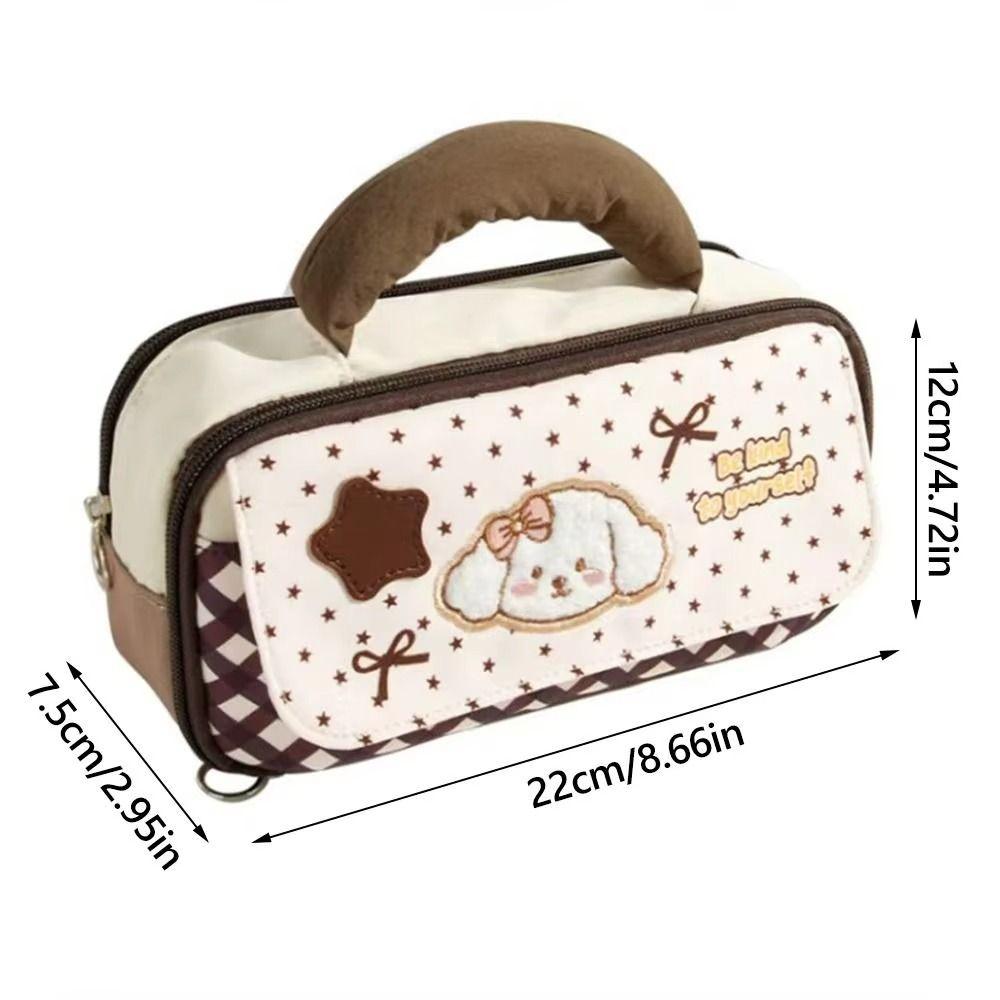 Handheld Cartoon Pen Bag Large Capacity Stationery Pouch Ins Stationery Organizer Cosmetic