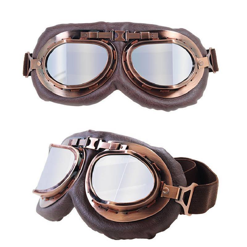 Vintage Style Riding Goggles With Pc Frame And Colored Lens For Motorcycle Enthusiasts