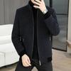 Мужская куртка из шерстяного велюра Pierre Cardin - Молодежная повседневная, С подкладкой из бархата, Теплая, Зимняя одежда