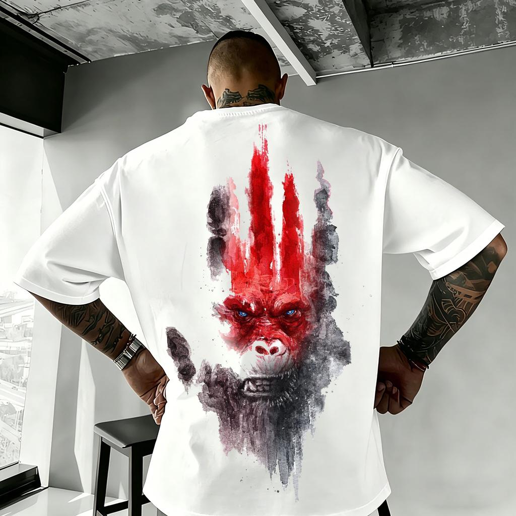 New 2026 American Retro Cotton ShortSleeved TShirt With Godzilla Print Suitable For Both Unisex And Unisex Casual Street Style