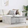 VidaXL Coffee Table with Drawers Concrete Grey 100x100x40 Cm, Center Table, Sofa Table, Accent Table, Side Table, 3328402