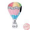New Charm Fit Fashion Bracelet Air Balloon Charm Baby Pacifier Pendant Pink Scooter Dangle Charm 925 Sterling Silver Jewelry