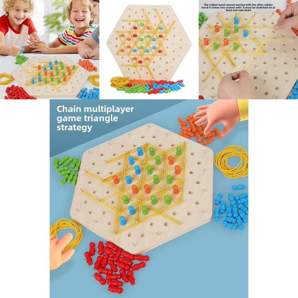 Деревянная геометрическая головоломка-цепочка для семьи, головоломки и развитие навыков