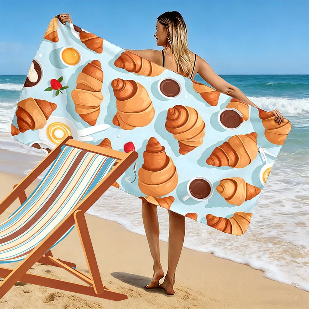 Golden morning delights Print beach towel, quick drying, suitable for travel, outdoor sports, jogging, the beach and swimming, gift