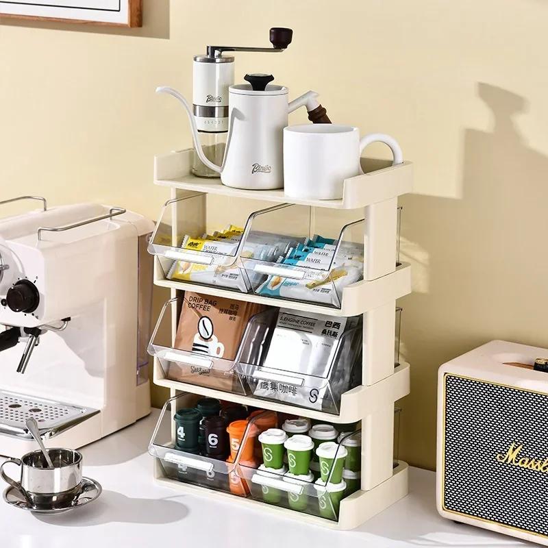 Multi-Purpose Storage Box Rack Tea Bags Coffee Masks Lipstick Cosmetics Kitchen Desk Office Drawer Organization Storage Holder