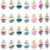 Colorful Mixed Glass Ball Pendants - 10 Pack, 14x24mm DIY Pentagram Jewelry Accessories