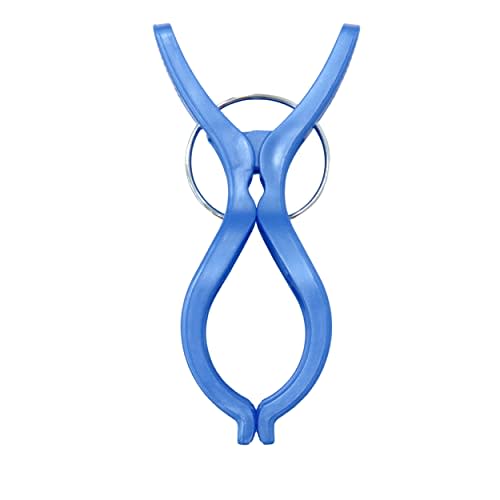 Towa Sangyo Heavy-Duty Neosul Wide Pole Clothespins, White/Blue, Approx. 4.4 X 3.4 X 9cm, Pack of 10