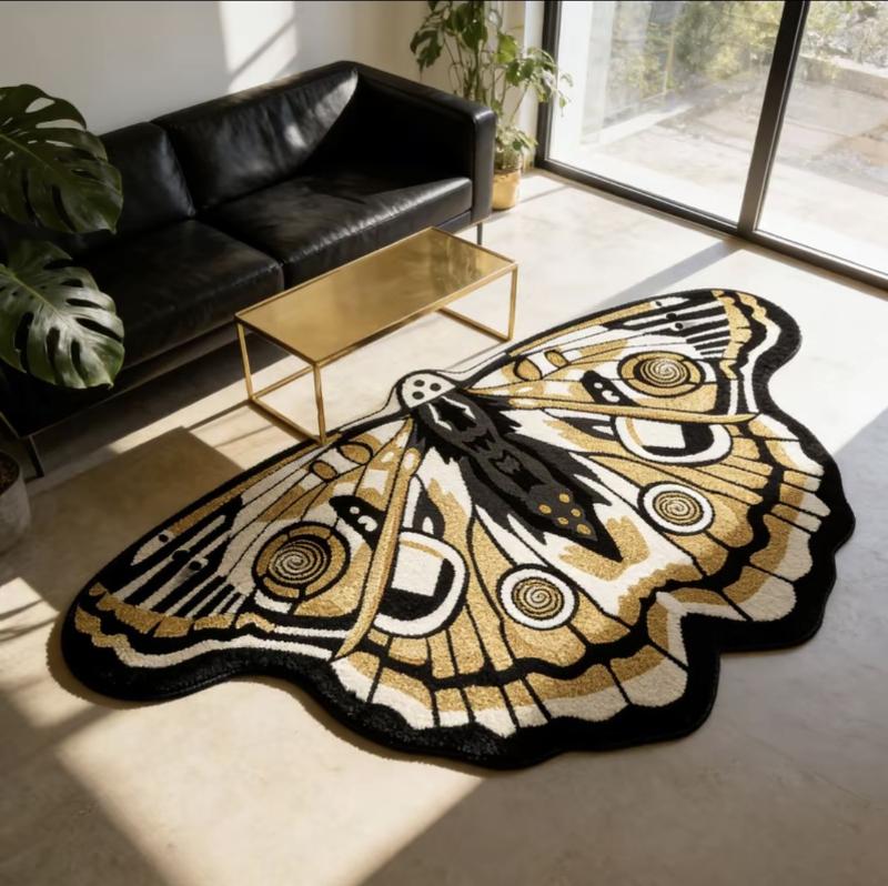 Alien Butterfly Rug Water Absorbent Cooling Sofa Floor Mat Easy Clean Living Room Home Decor Carpet