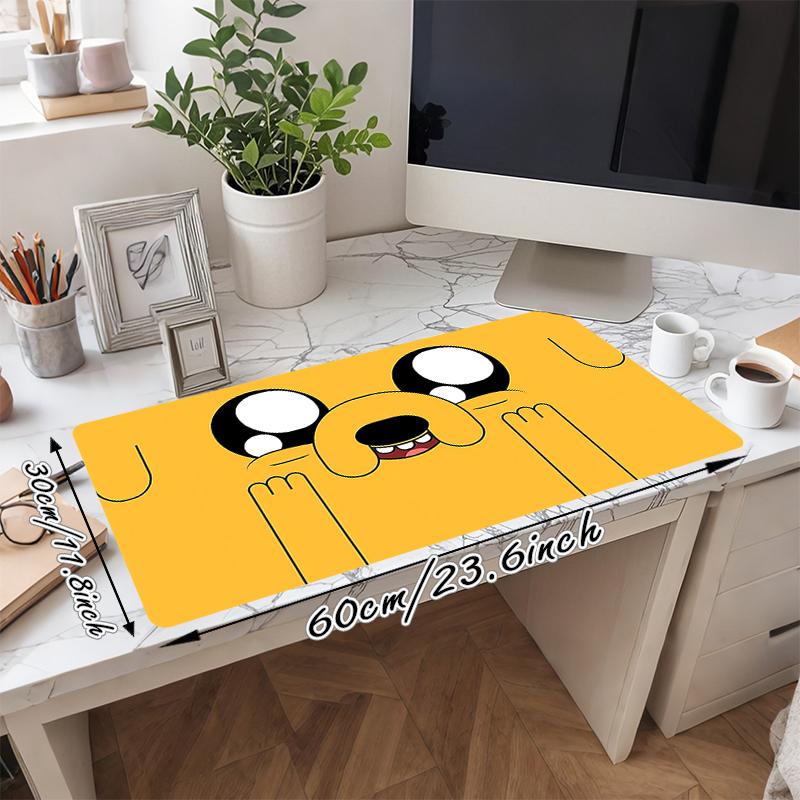 1Pc Adventure Time Jake'S Face Gaming Mouse Pad Keyboard Desk Mat Non-slip Rubber Lock Edge Waterproof Computer Mousepad for Office Home Decor S1122