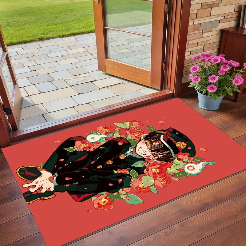 Anti‑Slip Crystal Velvet Floor Rug, Hanako Kun Design Carpet for Indoor Living Bedroom Home Decoration