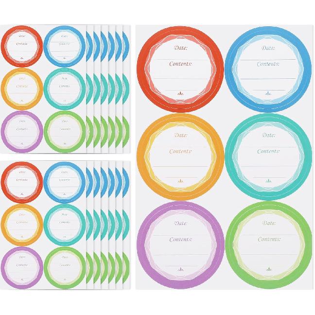 Съемные этикетки для банок Мейсона 90 этикеток для консервирования на банки и крышки Наклейки-этикетки для банок для консервирования Цветочные круглые для пищевых контейнеров Крышки для специй Банка