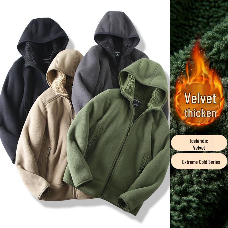 Мужская утепленная флисовая куртка с капюшоном на зиму - Теплая и повседневная для осени/зимы
