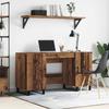 Industrial Style Desk with Shelf Reclaimed Wood Look 140 x 50 x 75 cm Particleboard