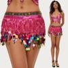 Glitter Sequins Belly Dance Belt Creative Hip Scarf Skirt Belly Dance Hip Scarf  Women