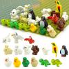 MOC City Building Block Animal Figures Goat Sheep Eagle Owl Panda Parrot Seagull Penguin Zoo Fram Accessories Bricks Toy Leduo